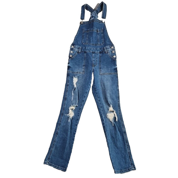 Celebrity Pink Overalls Women's XS (30X28) Y2K Distressed CJ80326FB06W Med Wash - Picture 1 of 16